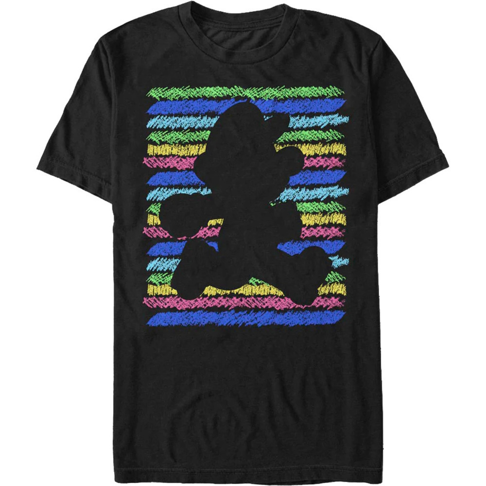 Retro Crayon Stripes Silhouette Super Mario Bros Tshirt
